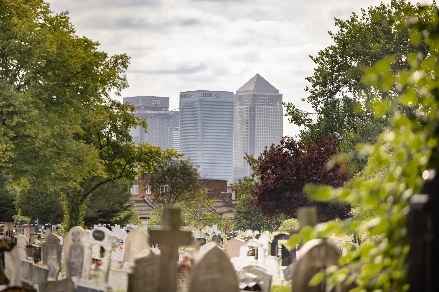 Cemetery London view