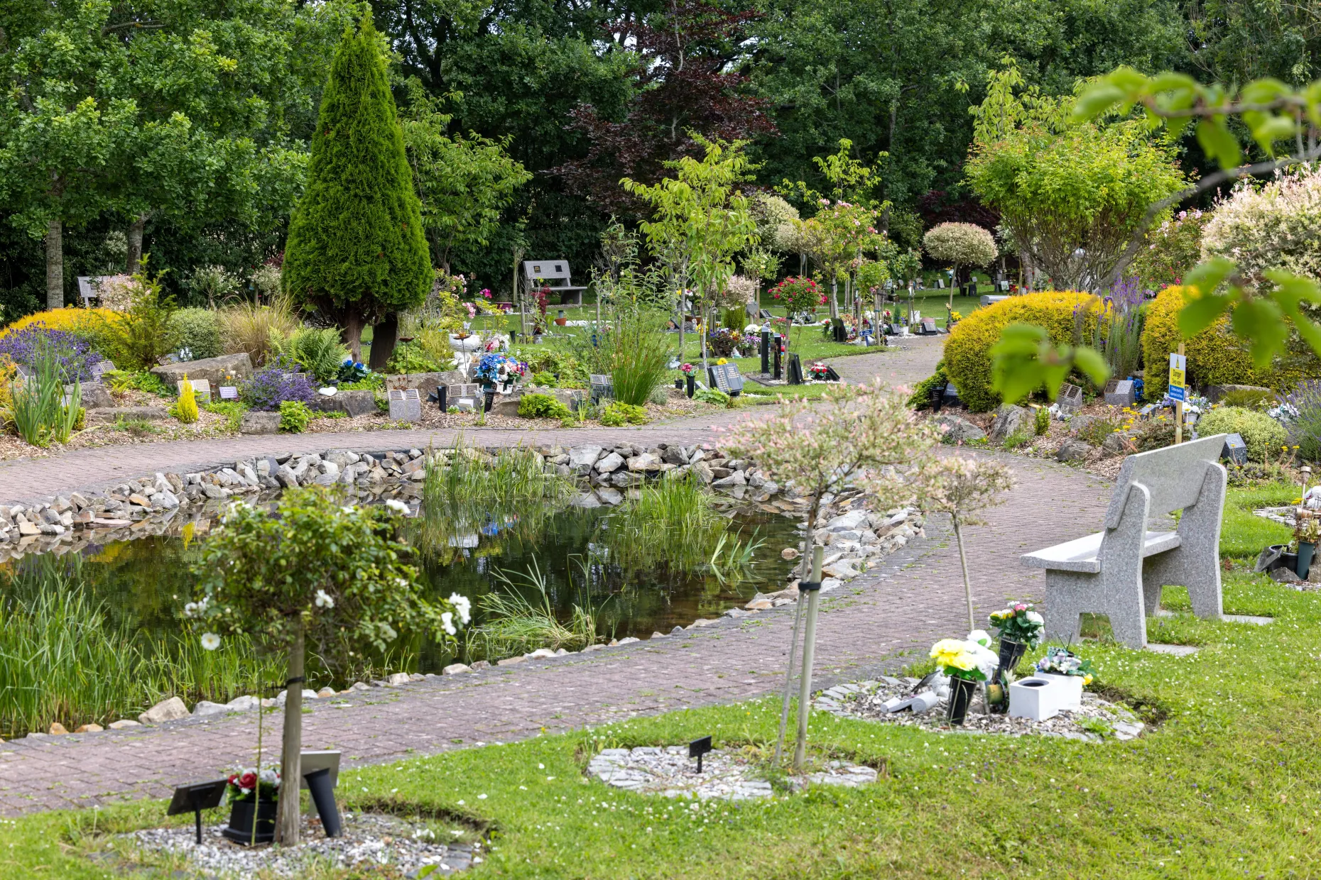 Pond in memorial grounds