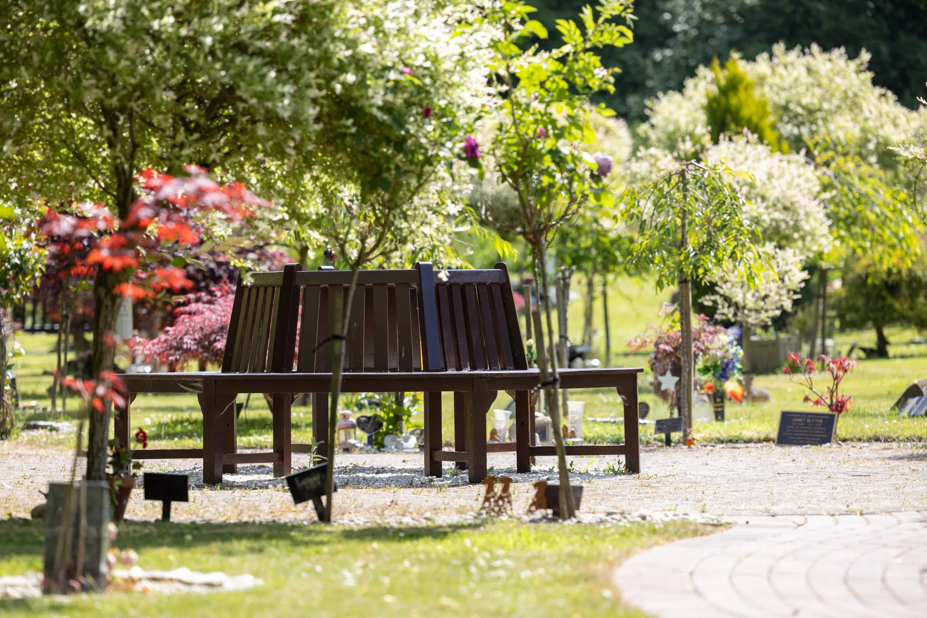 Seating area within the memorial grounds