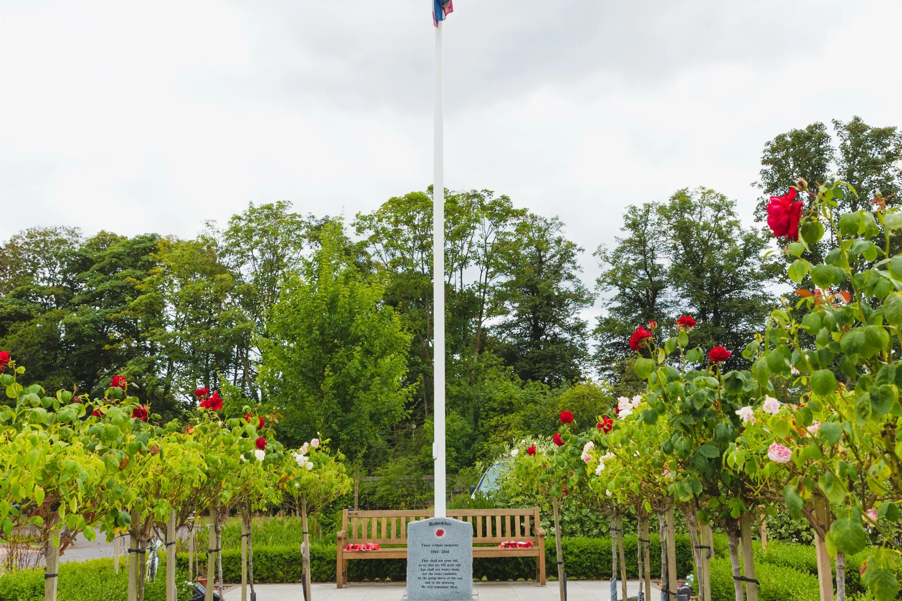 Flag in memorial grounds