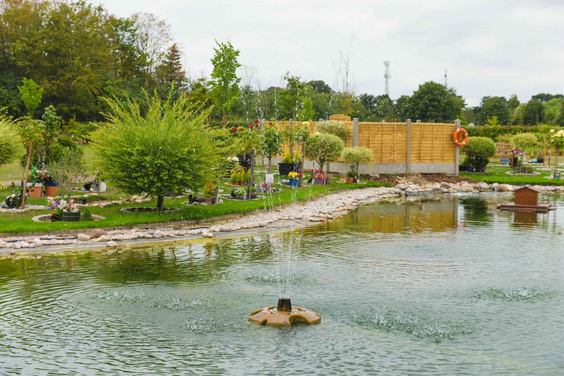 Pond in memorial grounds