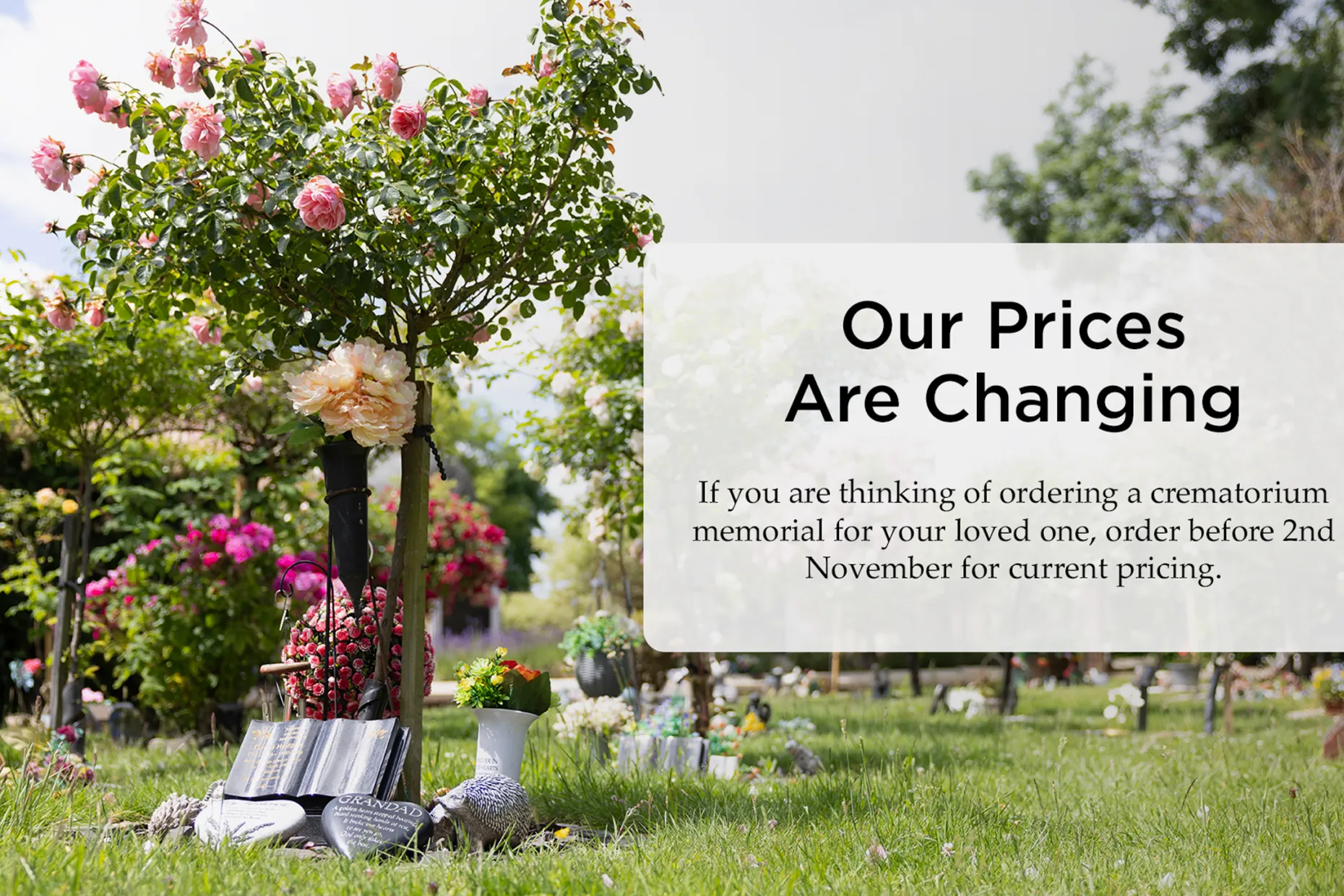 Memorial price increase November 2026