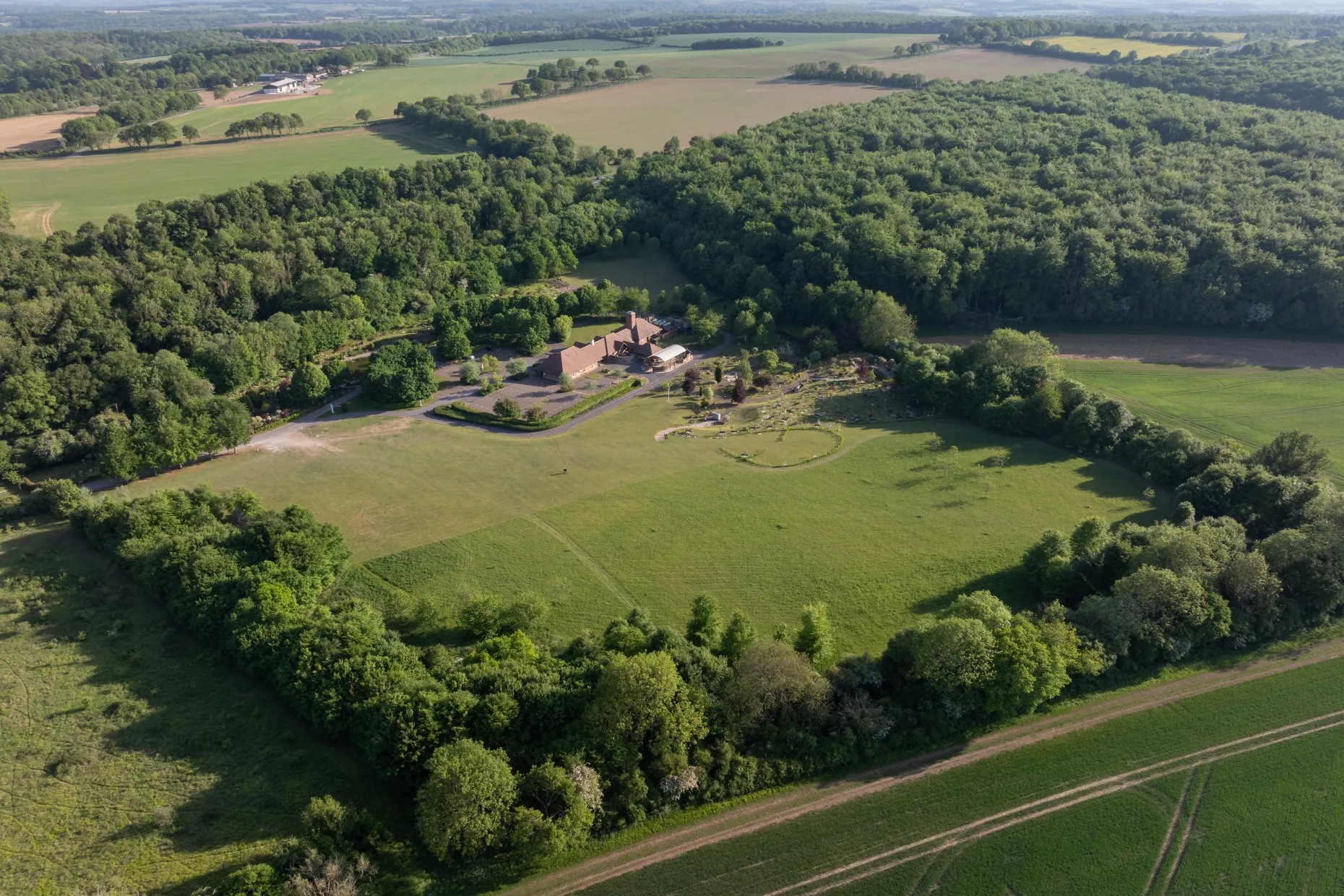 Drone view of Basingstoke Crematorium & Cemetery