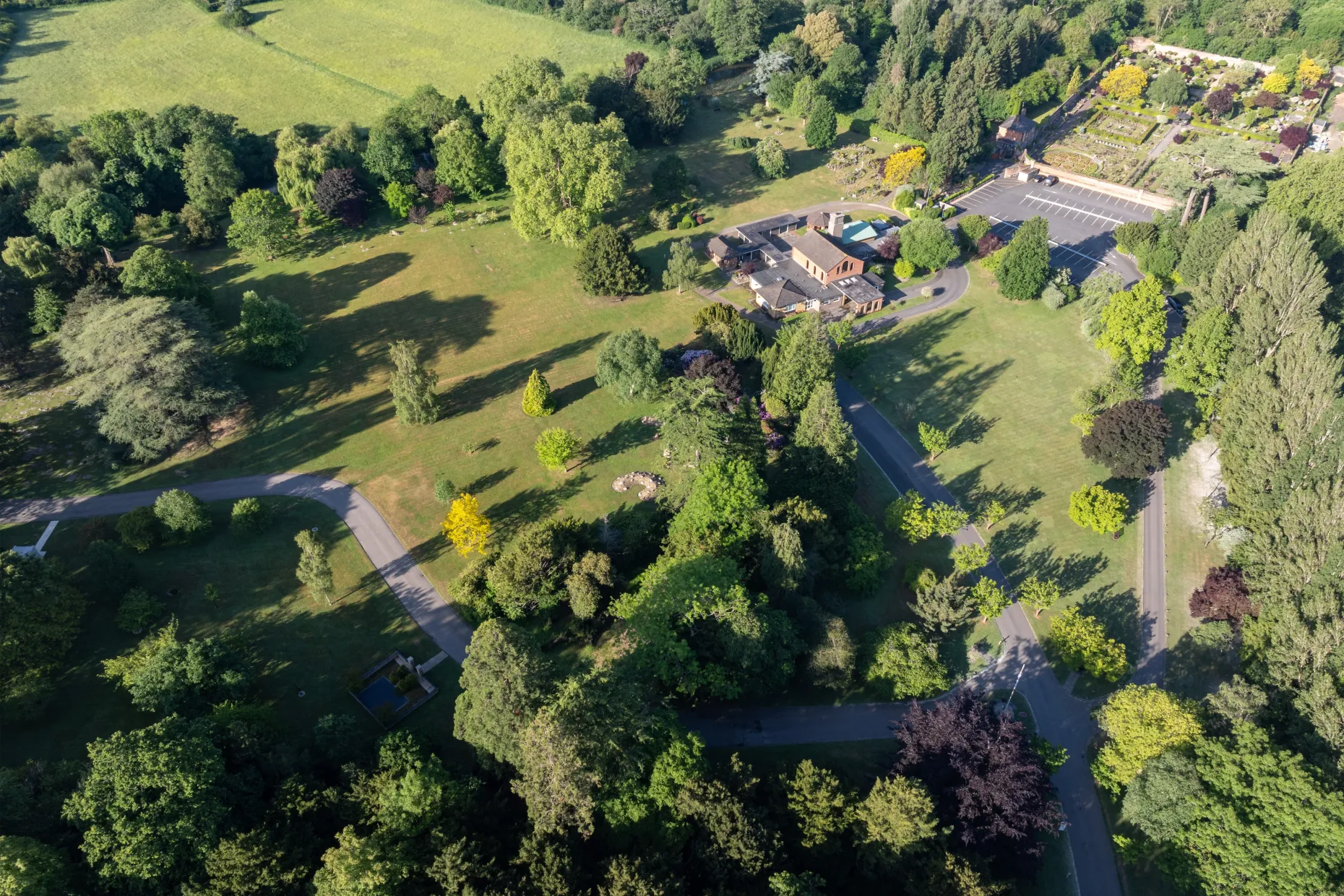 Drone view of grounds