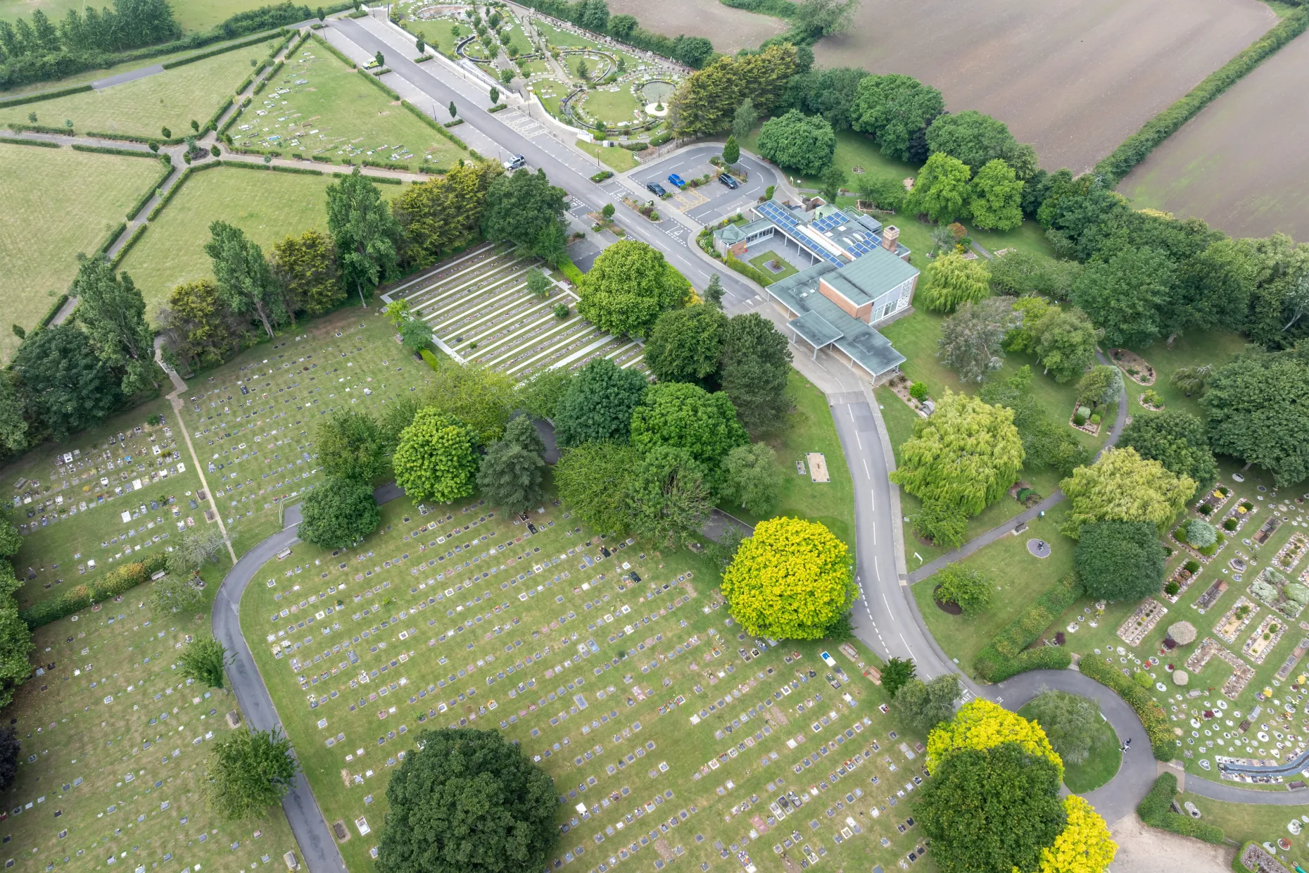 Drone view of grounds