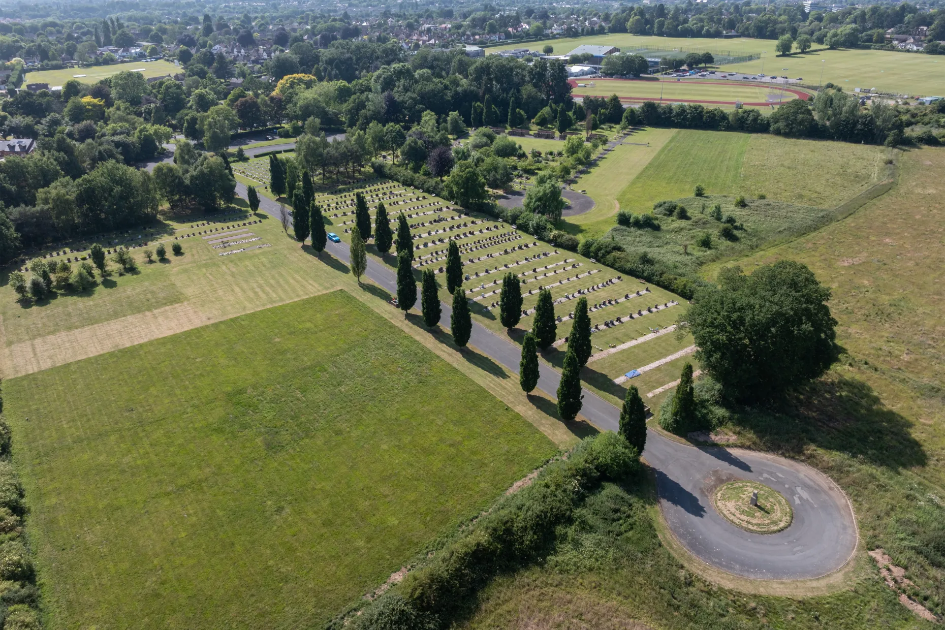 Drone view of grounds