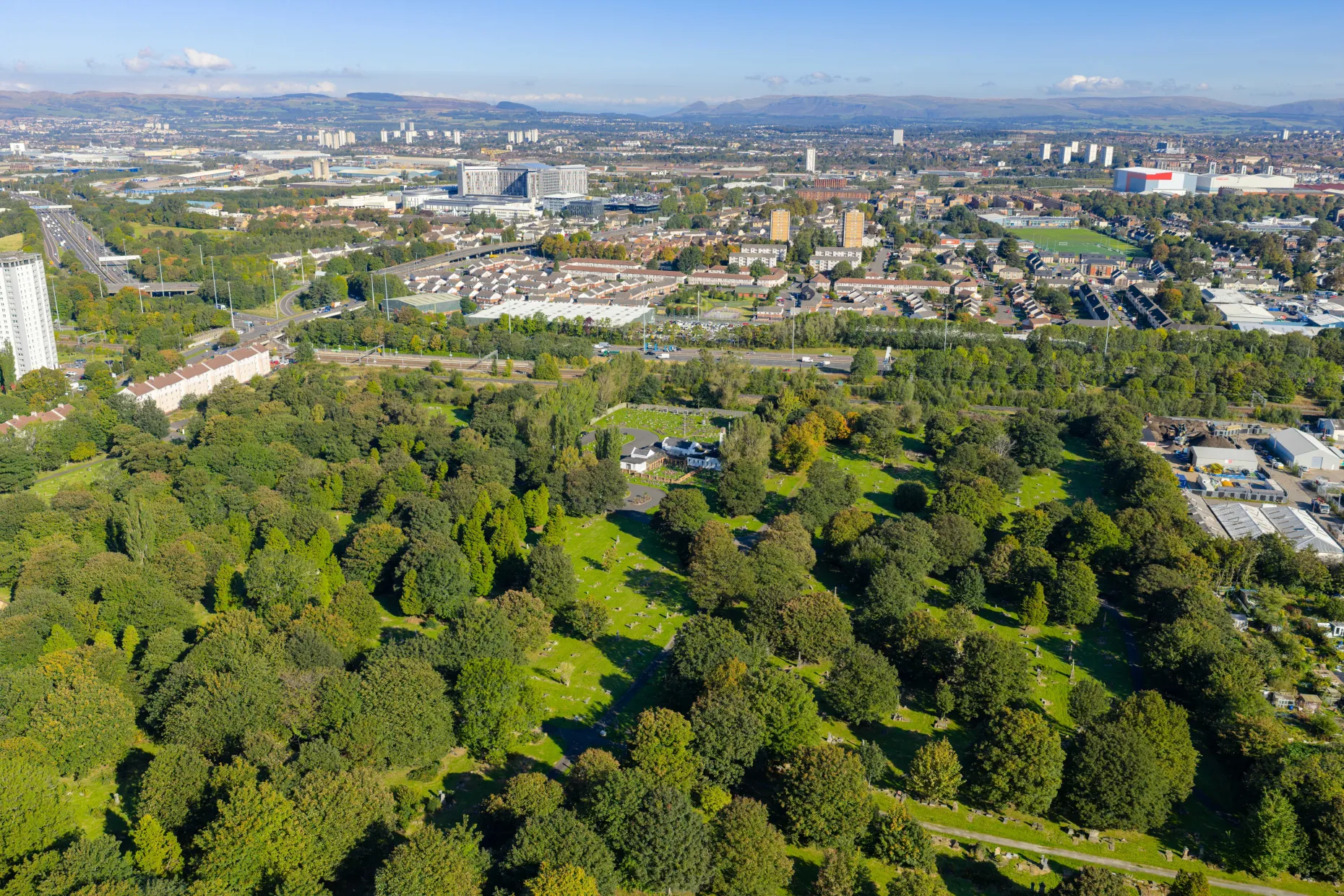Drone view of grounds